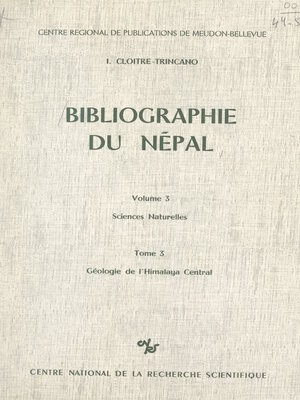 cover image of Bibliographie du Népal (3). Sciences naturelles, 3 Géologie de l'Himalaya central